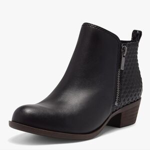 Lucky Brand Black Textured Ankle Booties